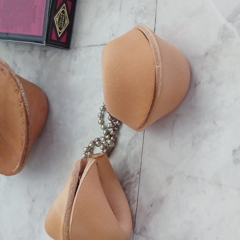 Leather Mini Fortune Cookie Bag Charm